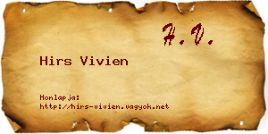 Hirs Vivien névjegykártya